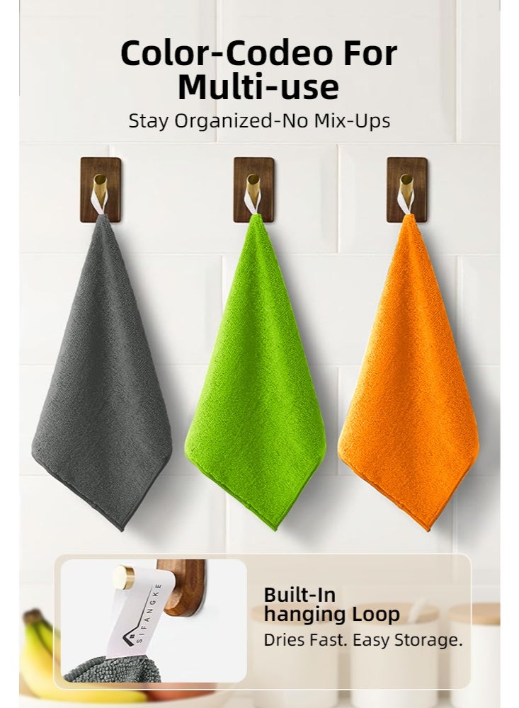 Microfiber Cleaning Cloth - 10 Pcs (32x32cm) - High Performance - 1200 Washes, Ultra Absorbent Microfiber Towel Weave Grime & Liquid for Streak-Free Mirror Shine - Image 3